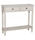 Consola de entrada clásica madera beige 2 cajones y balda inferior.
