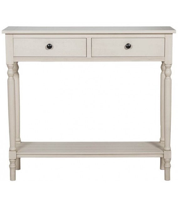 Consola de entrada clásica madera beige 2 cajones y balda inferior. 1