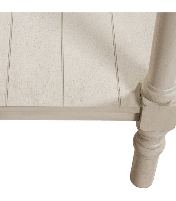Consola de entrada clásica madera beige 2 cajones y balda inferior. 8