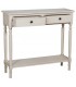 Consola de entrada clásica madera beige 2 cajones y balda inferior. 2