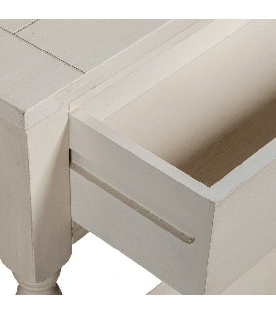 Consola de entrada clásica madera beige 2 cajones y balda inferior. 5