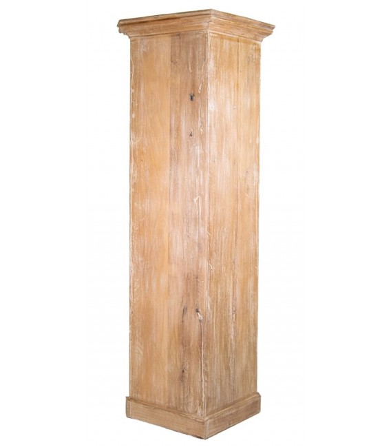 Estantería de rincón étnica madera de mango tallada a mano natural. 3