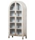 Vitrina curva boho madera decapada en blanco y 2 puertas de cristal.