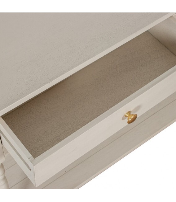 Consola entrada provenzal grande madera abeto beige 2 cajones. 4