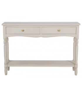 Consola entrada provenzal grande madera abeto beige 2 cajones. 1
