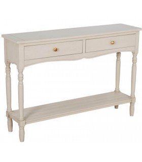 Consola entrada provenzal grande madera abeto beige 2 cajones. Mdmhogar