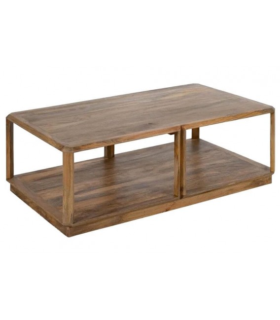Mesa de centro rectangular XL madera maciza de mango estilo colonial. 1