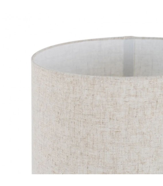 Lámpara de pie baja moderna resina beige y pantalla textil beige. 2