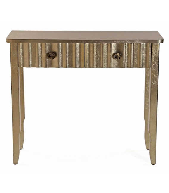 Consola de entrada art decó MDF pan de oro con 2 cajones elegantes. 1