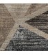 Alfombra grande de viscosa beige y gris diseño geométrico moderno. 2