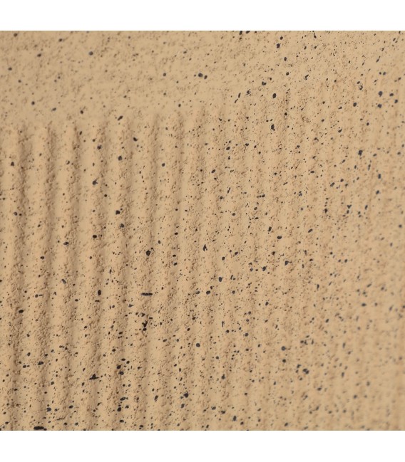 Macetero alto contemporáneo de poli resina beige con moteado negro. 2