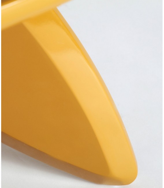 Mesa de centro moderna madera DM lacada en amarillo brillo elegante. 3