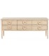 Mueble de TV madera abeto y ratán natural con 6 cajones estilo boho. 1