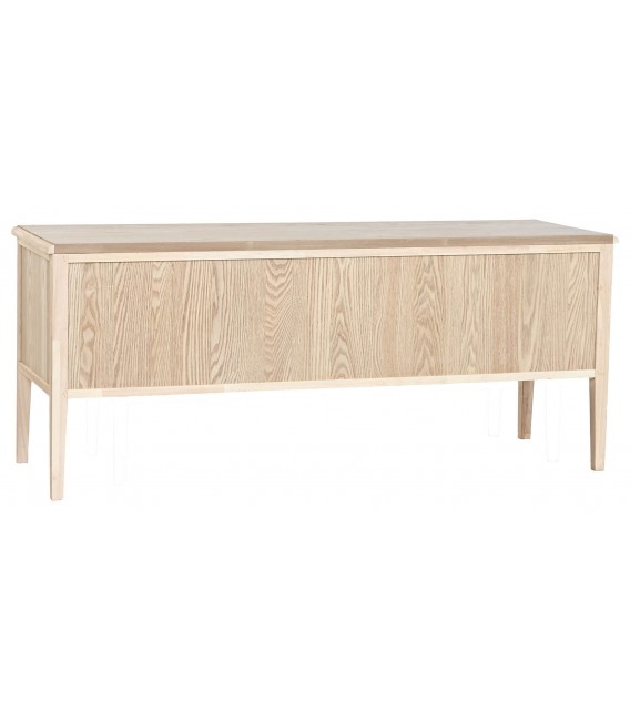 Mueble de TV madera abeto y ratán natural con 6 cajones estilo boho. 2
