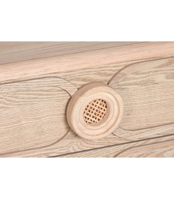 Mueble de TV madera abeto y ratán natural con 6 cajones estilo boho. 5