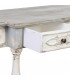 Consola clásica grande de madera tallada decapada en blanco y gris. 4