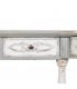 Consola clásica grande de madera tallada decapada en blanco y gris. 5