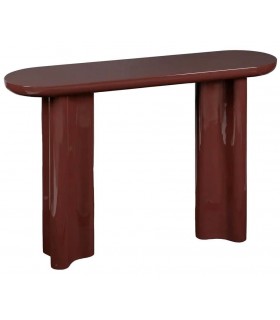 Consola de entrada en madera DM con acabado granate brillo chic.