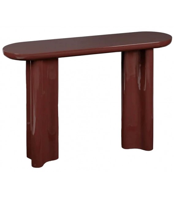 Consola de entrada en madera DM con acabado granate brillo chic.