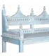 Estantería étnica azul rozado de madera maciza tallada a mano. 4