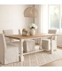 Mesa XL de comedor en madera natural y patas blancas torneadas. Mdmhogar