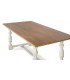 Mesa XL de comedor en madera natural y patas blancas torneadas. 2