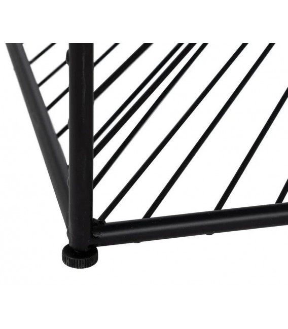 Mesita auxiliar metal negro con sobre de cristal diseño geométrico. 4