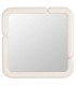 Espejo cuadrado con marco crema brillante y diseño retro. Mdmhogar
