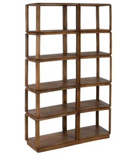 Estantería XL de madera maciza de mango con acabado anogalado. Mdmhogar