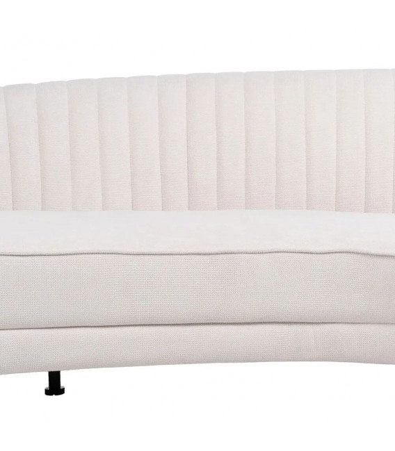 Sofá XL 4 plazas estilo art decó con patas doradas y tapizado crema. 4