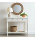 Consola blanca estilo mediterráneo con 2 cajones y balda inferior. Mdmhogar