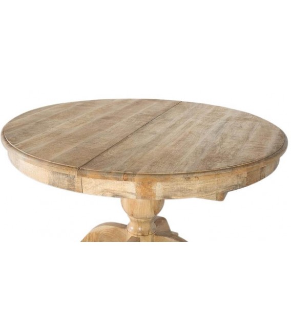 MESA DE COMEDOR REDONDA EXTENSIBLE 120 Ø X 76 ROECA MADERA NATURAL