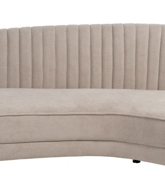 Sofá XL 4 plazas estilo art decó con patas doradas y tapizado topo. 4