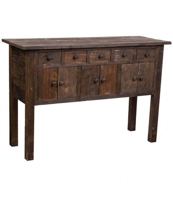 Consola de entrada rústica, madera reciclada con acabado envejecido.  Mdmhogar