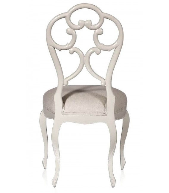 Silla madera lacada en blanco artesanal estilo provenzal. 1