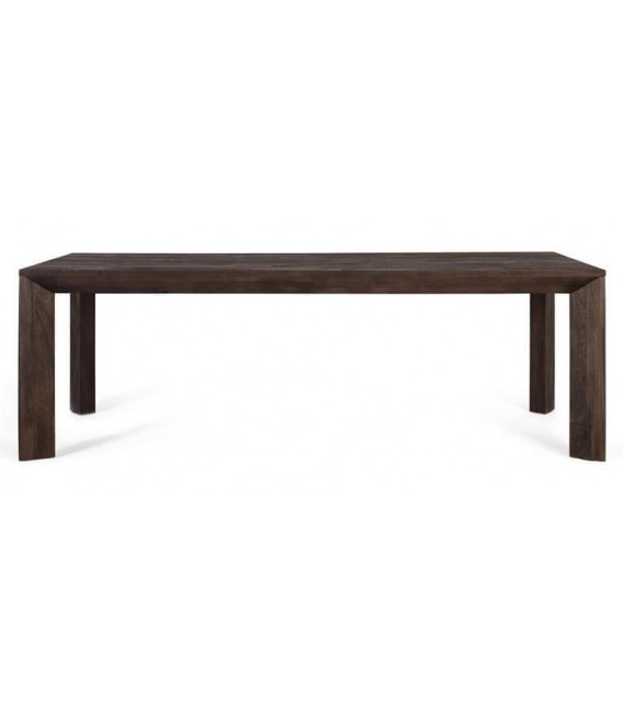 Mesa de comedor XL de madera maciza en color nogal, estilo colonial. 1