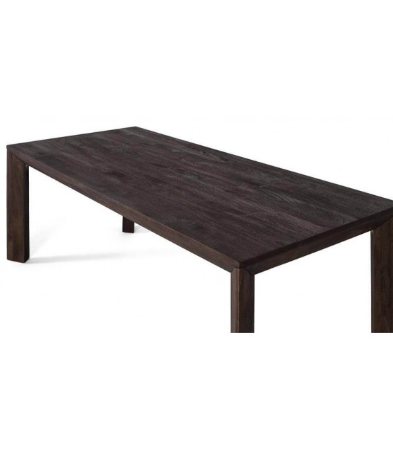 Mesa de comedor XL de madera maciza en color nogal, estilo colonial. 3