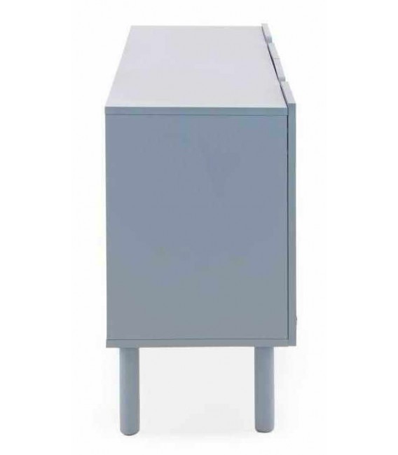 Aparador moderno con 4 puertas en madera lacada azul mate. 2