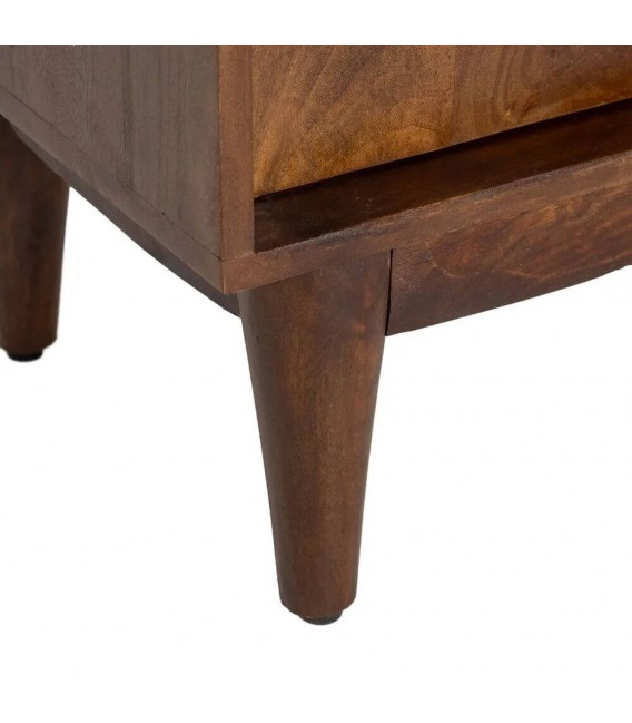 Estantería colonial con 2 puertas de madera maciza en color nogal. 4