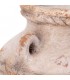 Jarrón decorativo crema con relieve clásico en acabado envejecido. 3