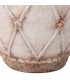 Jarrón decorativo crema con relieve clásico en acabado envejecido. 5