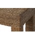 Consola de entrada boho de madera maciza y fibra natural trenzada. 3
