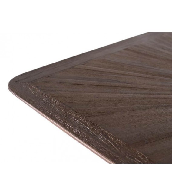 Mesa comedor rectangular industrial teca reciclada con pie negro. 3