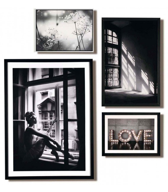 Cuadro pequeño industrial fotografía enmarcada blanco y negro. 1