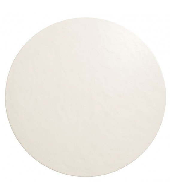 Mesa redonda 140 cm estilo nórdico en microcemento y madera de mango.