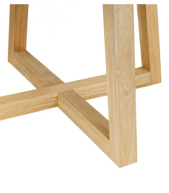 Mesa redonda 140 cm estilo nórdico en microcemento y madera de mango. 2