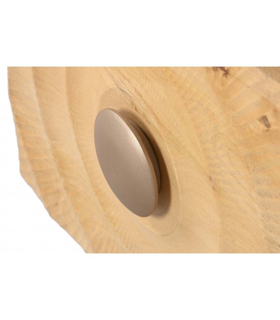 Mesita art decó de mango natural con puerta y detalles dorados. 5