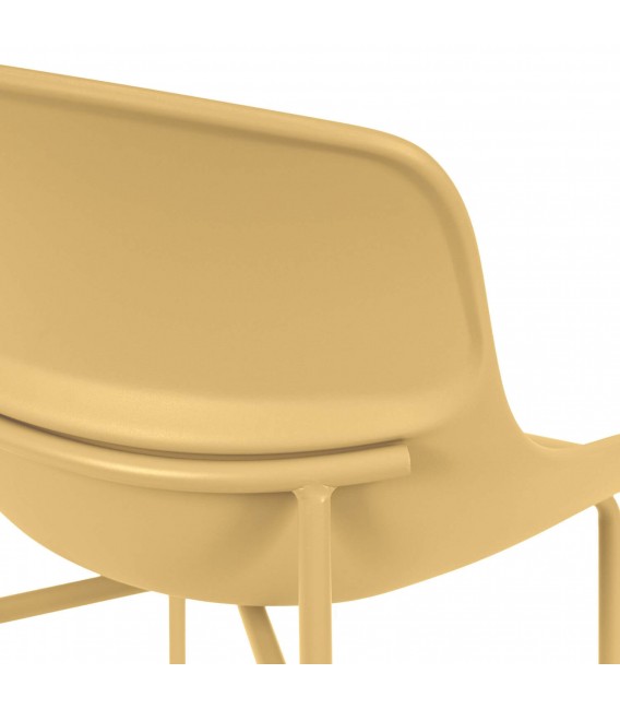 Silla de comedor estilo nórdico crema en metal y polipropileno. 5