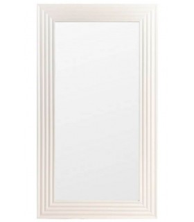 Espejo XL blanco de madera, diseño contemporáneo en formato vertical.