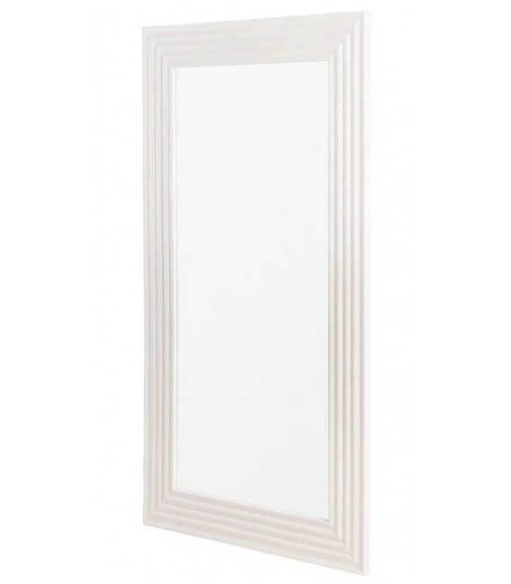 Espejo XL blanco de madera, diseño contemporáneo en formato vertical. 1
